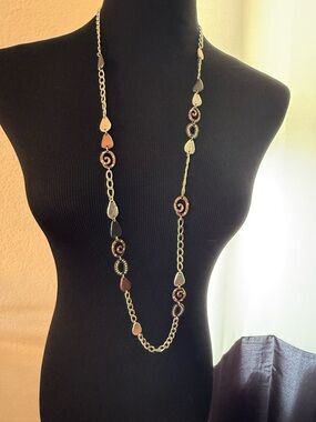 Brighton Two-Tone Heart & Spiral Station Necklace - Gold and Rose Gold